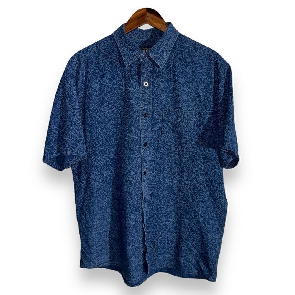 Pendleton Indigo Chambray S/S Button Down Shirt Size L